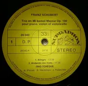 LP - Franz Schubert , Le Trio Tcheque - Trio en Mi Bémol Majeur op 100 - Gatefold