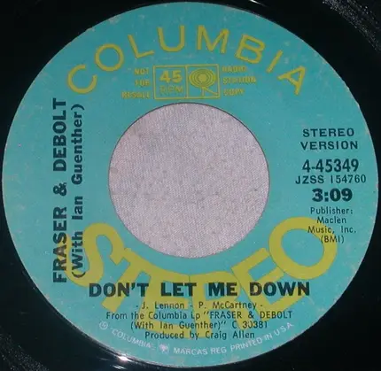 Fraser & DeBolt ,With Ian Guenther - Don't Let Me Down