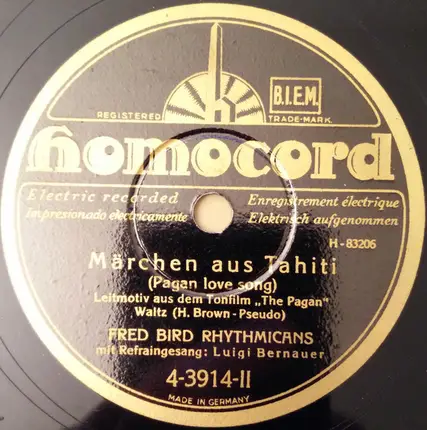 Fred Bird Rhythmicans - Du Bist Mein Morgen- Und Mein Nachtgebetchen / Märchen Aus Tahiti