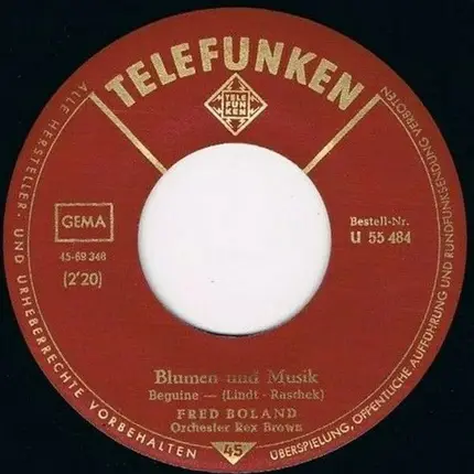 Fred Boland - Blumen Und Musik / Chansonier D'amour