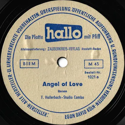 Fred Hollerbach Studio Combo / Fred Hollerbach - Angel Of Love / Liebestraum