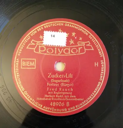 Fred Rauch , Herbert Beckh Mit Dem Tanzorchester Des Bayrischen Rundfunks - Das Macht Elisabeth / Zucker-Lili