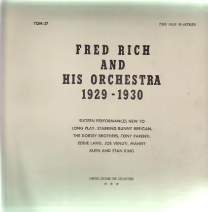 Fred Rich - Fred Rich and his Orchestra 1929-1930