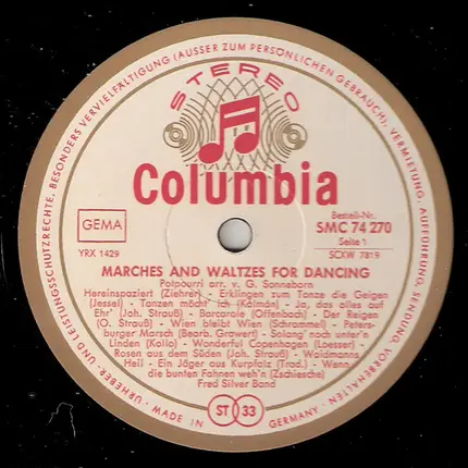 Fred Silver Band - Marches And Waltzes For Dancing
