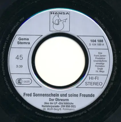 Fred Sonnenschein Und Seine Freunde - Der Ohrwurm