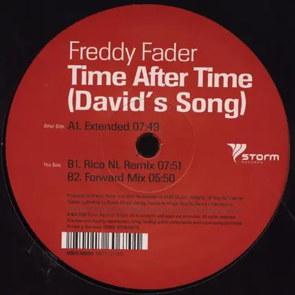 Freddy Fader - Time After Time (David's Song)