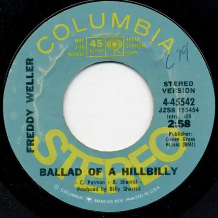 Freddy Weller - Ballad Of A Hillbilly