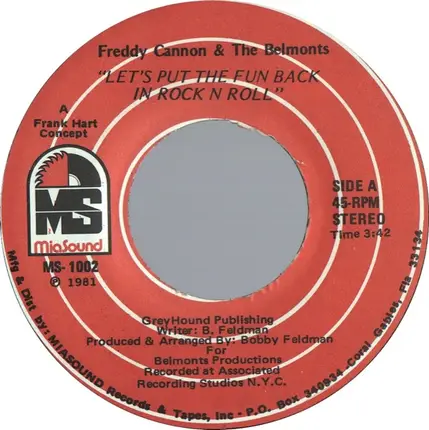 Freddy Cannon & The Belmonts - Let's Put the Fun Back in Rock N Roll