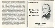 CD - Frédéric Chopin , Tamás Vásáry - 17 Waltzes, Tamas Vasary, Piano