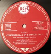LP - Frédéric Chopin , Arthur Rubinstein , Los Angeles Philharmonic Orchestra , Alfred Wallenstein - Concerto No.1
