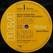 LP - Chopin - Artur Rubinstein Spielt Chopin Mazurken  1 - Red Seal / Stereo