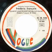 7inch Vinyl Single - Frédéric François - Quand Vient Le Soir On Se Retrouve