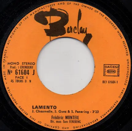 Frédéric Monteil - Lamento