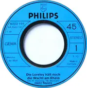 7inch Vinyl Single - Fritz Tigges - Die Loreley Hält Noch Die Wacht Am Rhein