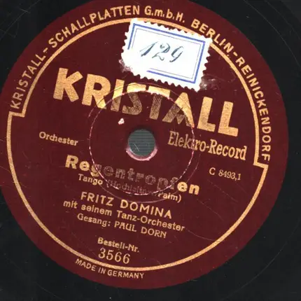 Fritz Domina - Nur eine Stunde / Regentropfen
