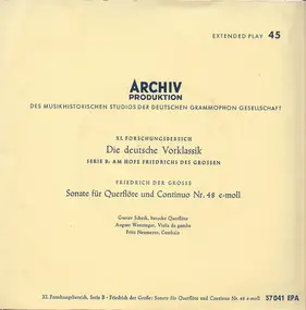 Friedrich Der Grosse - Sonate Für Querflöte Und Continuo Nr. 48 E-Moll