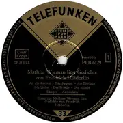 10'' - Friedrich Hölderlin | Sprecher: Mathias Wieman - Mathias Wieman Liest Gedichte Von Friedrich Hölderlin