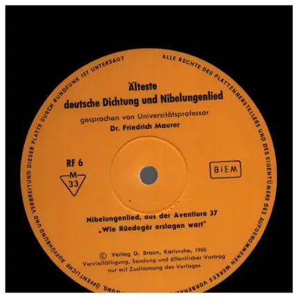 Friedrich Maurer - Älteste deutsche Dichtung und Nibelungenlied