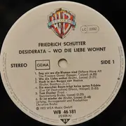 LP - Friedrich Schütter - Desiderata - Wo Die Liebe Wohnt