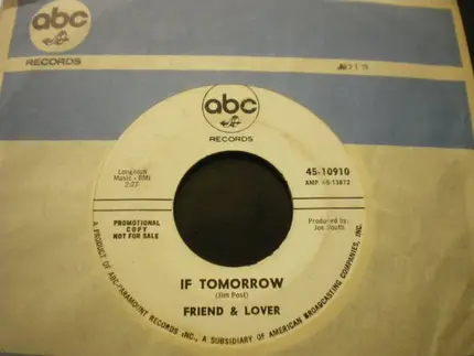 Friend And Lover - A Town Called Love / If Tomorrow