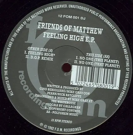Friends Of Matthew - Feeling High E.P.