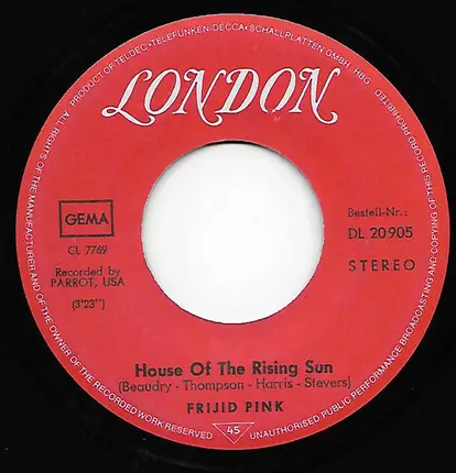 Frijid Pink - The House Of The Rising Sun