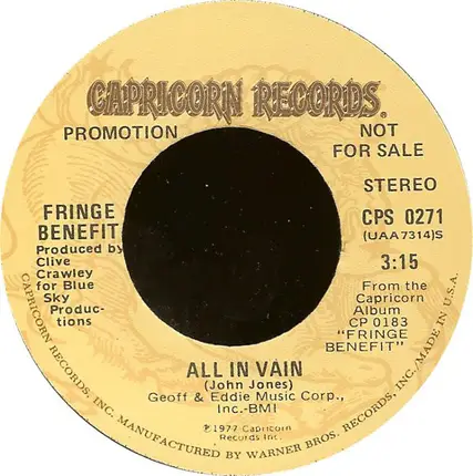 Fringe Benefit - All In Vain