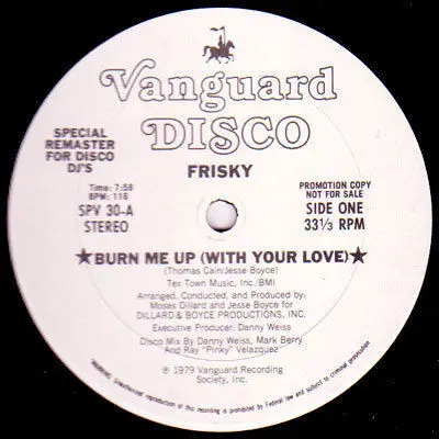 Frisky - Burn Me Up (With Your Love) / You've Got Me Dancing In My Sleep