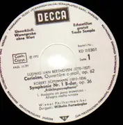 LP - Furtwängler - Schumann: Frühlings-Sym. / Bruckner: Romantische / beethoven: Coriolan-Ouvertüre - gatefold, promo copy