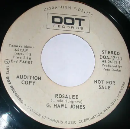G. Hawl Jones - I'm Just Gone / Rosalee