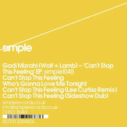 Gadi Mizrahi - Can't Stop This Feeling EP