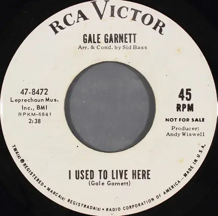 Gale Garnett - Lovin' Place / I Used To Live Here