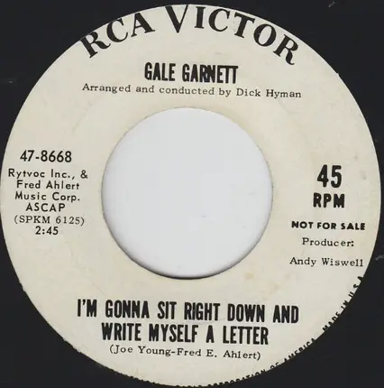 Gale Garnett - Why Am I Standing In The Window / I'm Gonna Sit Right Down And Write Myself A Letter