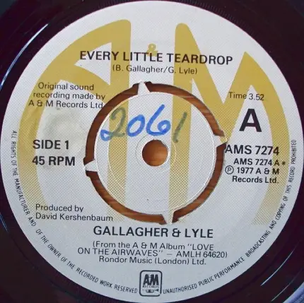 Gallagher & Lyle - Every Little Teardrop