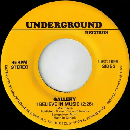 Gallery - Nice To Be With You / I Believe In Music