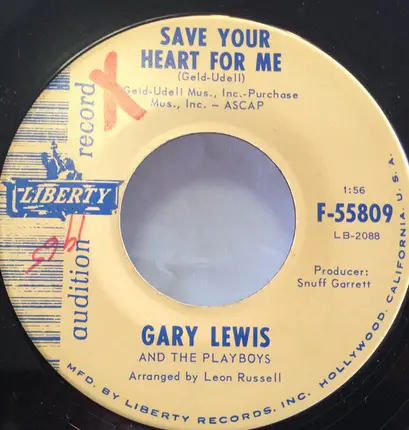 Gary Lewis & The Playboys - Save Your Heart For Me