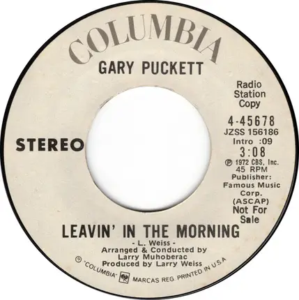 Gary Puckett - Leavin' In The Morning