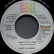7inch Vinyl Single - Gary U.S. Bonds - This Little Girl