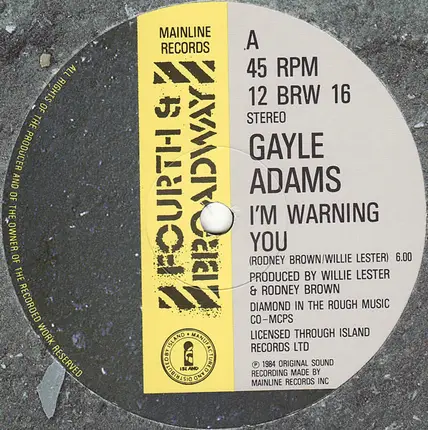 Gayle Adams - I'm Warning You
