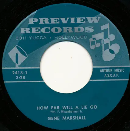 Gene Marshall - How Far Will A Lie Go / You're Love