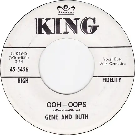 Gene And Ruth - Can't Take It / Ooh-Oops