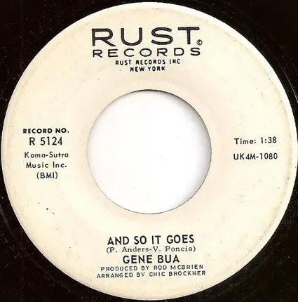 Gene Bua - And So It Goes
