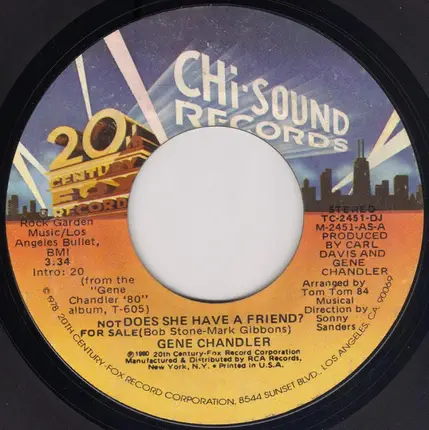 Gene Chandler - Does She Have A Friend?