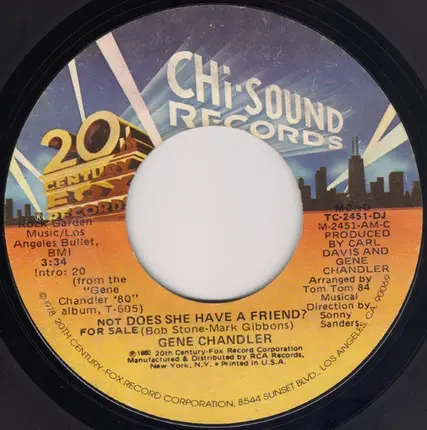 Gene Chandler - Does She Have A Friend?