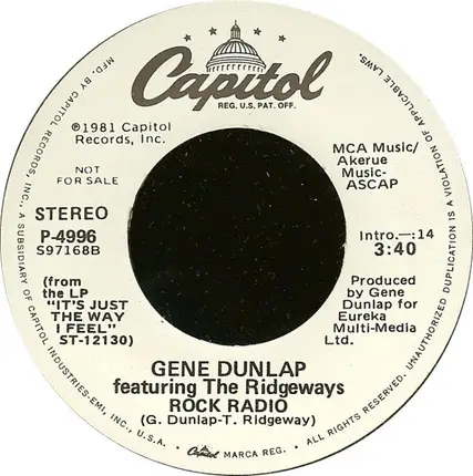 Gene Dunlap Featuring The Ridgeways - Rock Radio