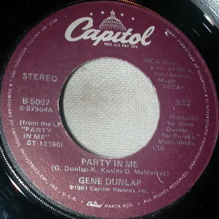 Gene Dunlap - Party In Me / Something Special