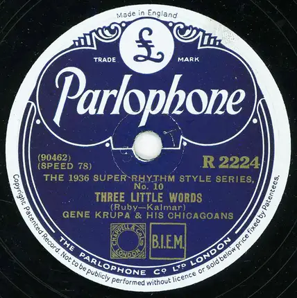 Gene Krupa And His Chicagoans - Blues Of Israel / Three Little Words