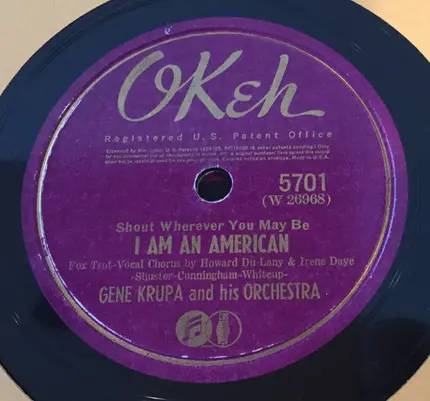 Gene Krupa And His Orchestra - And So Do I / I Am An American