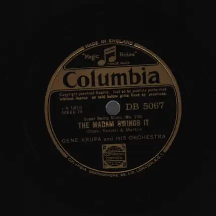 Gene Krupa And His Orchestra - Quiet And Roll 'Em / The Madam Swings It