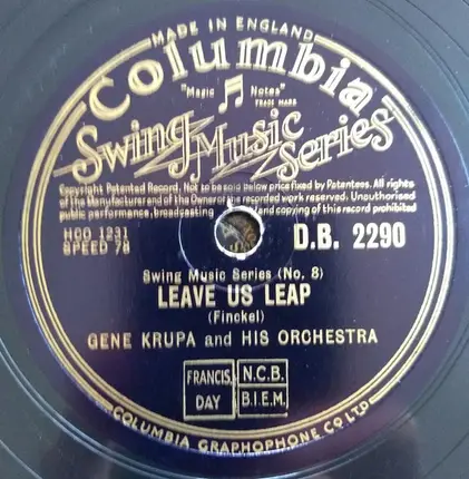 Gene Krupa And His Orchestra - That Drummer's Band / Leave Us Leap